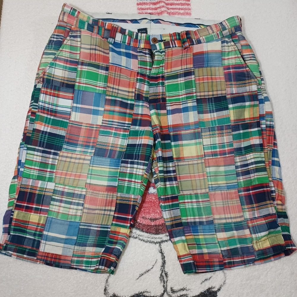 Polo Ralph Lauren Mens Shorts 34 Plaid Cotton Madras Patchwork Preppy Knickers